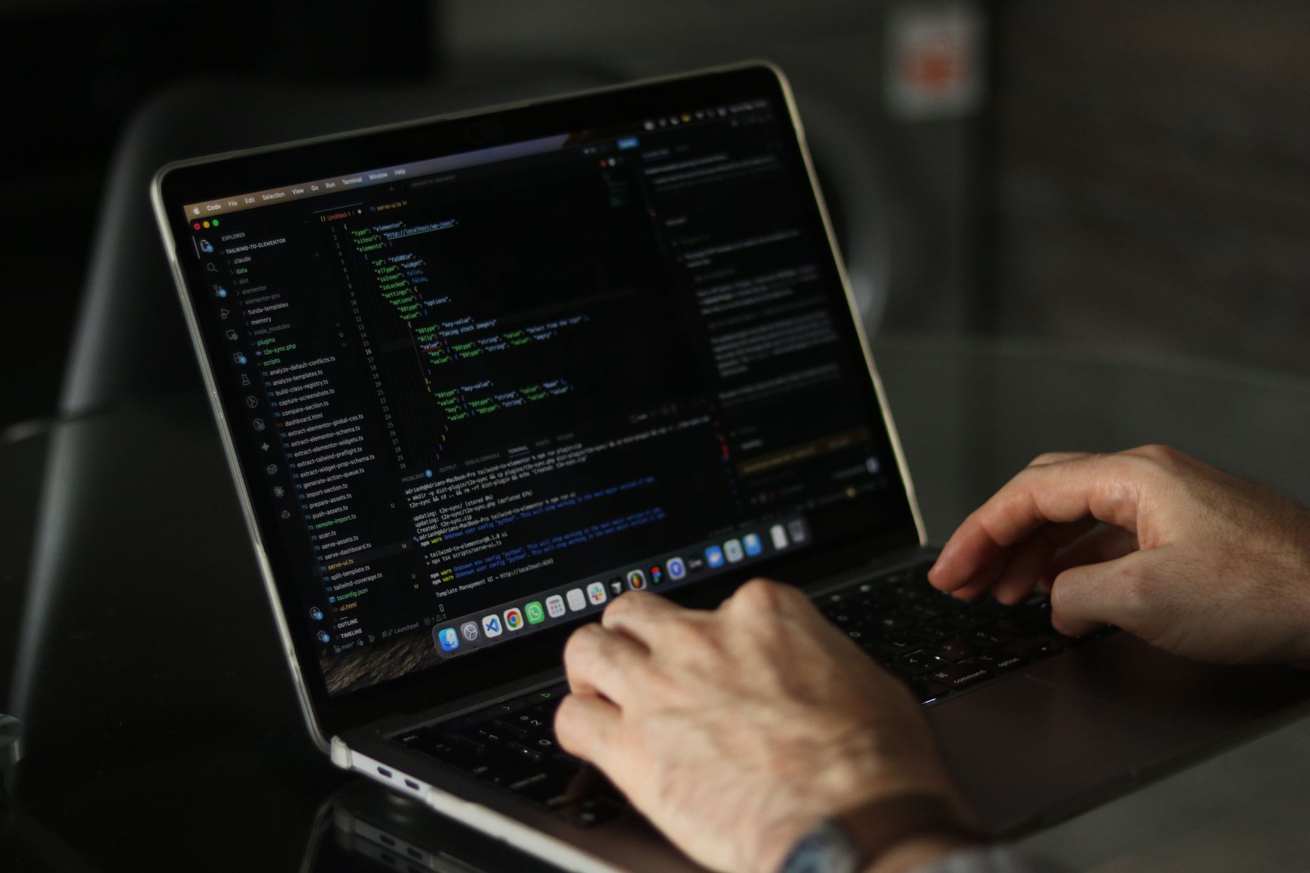 Developer building a client project